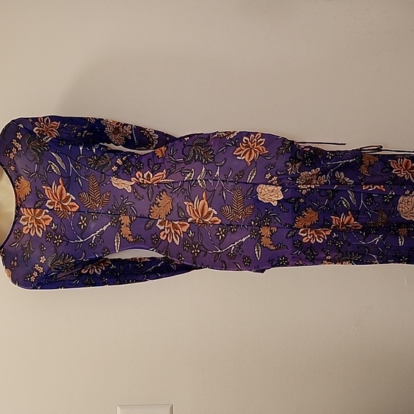 DIANE VON FURSTENBERG  Corrine ruched floral-print stretch-mesh midi dress Sz 8 - Picture 12 of 16